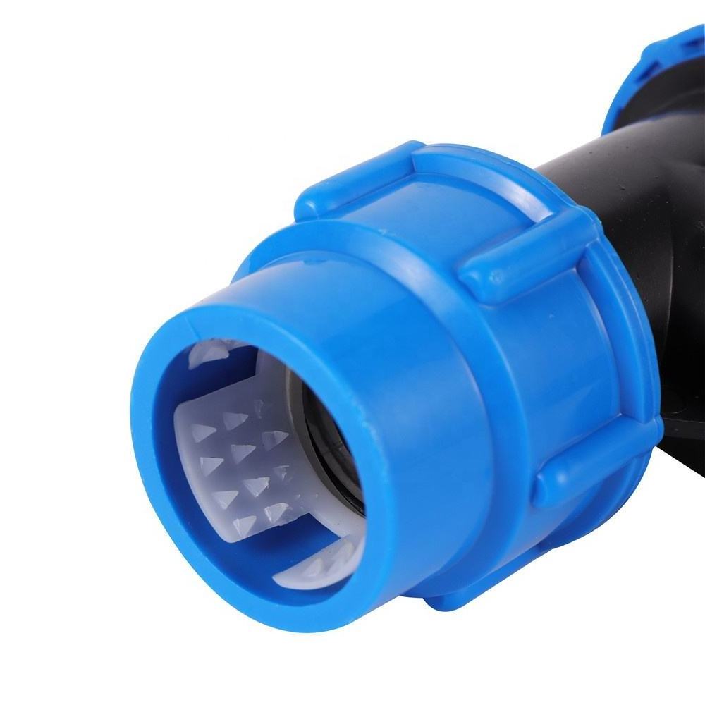 1/2 3/4 1 inch to 20mm 25mm 32mm HDPE Pipe PP Compression Fittings Farmland Micro irrigation Tee Connector