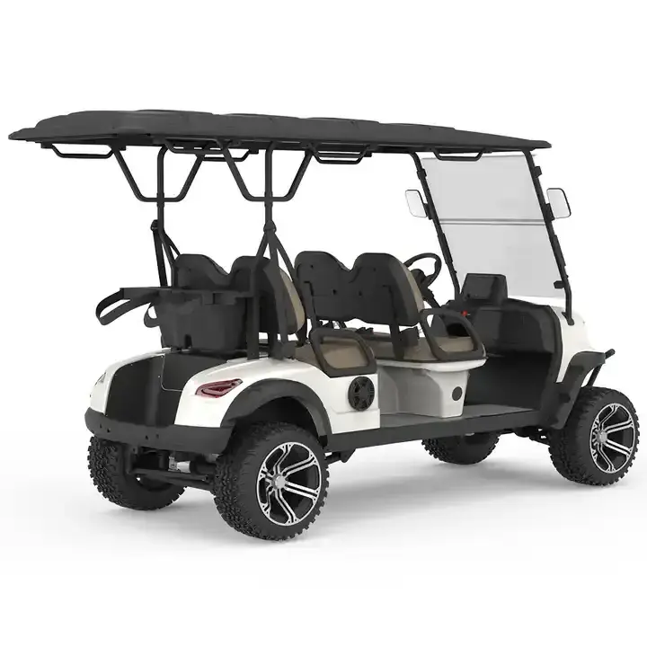 Custom Club 3.8KW DC Motor Four Wheel Drive Electric Golf Cart 4 Seater With Folded Back Seat