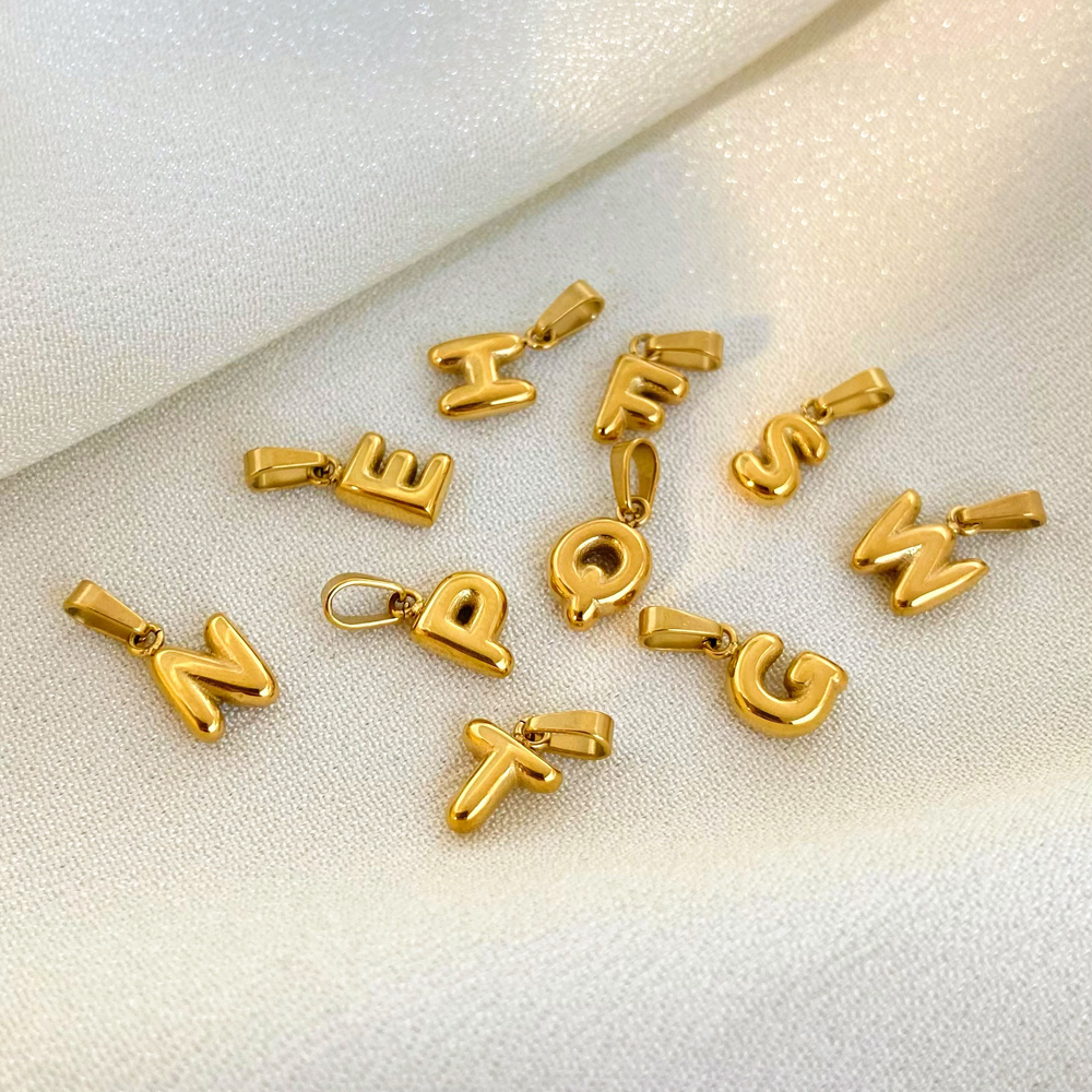 Popular Jewelry Accessories Fashion Jewelry 2024 Stainless Steel Plated 18K Gold Mini Bubble Letter Pendant