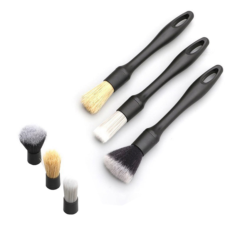 Hot Selling 3 Pcs Car Care Detailing Brush with Replaceable Head Multi-Functional Detailing Brush Set for Car