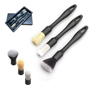 Hot Selling 3 Pcs Car Care Detailing Brush with Replaceable Head Multi-Functional Detailing Brush Set for Car