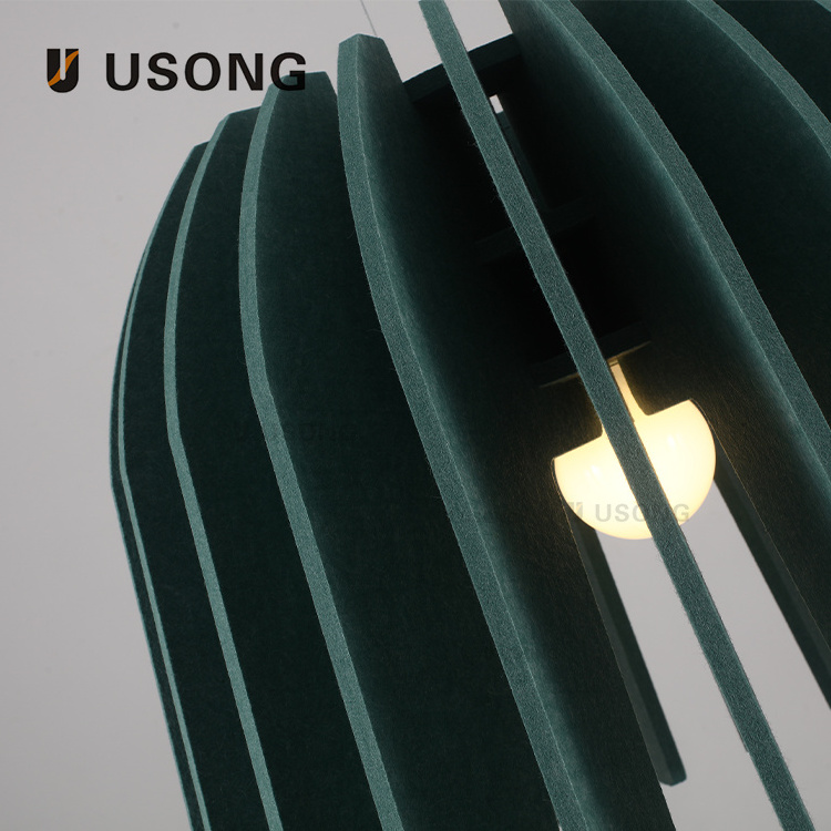 ODM OEM USONG Latest Design Felt Lampshade Hot Selling Acoustic Lampshade High Quality Felt Sound Absorption Ceiling Lamp