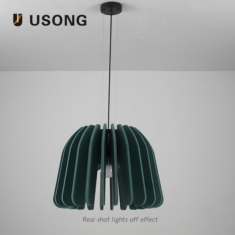 ODM OEM USONG Acoustic Lampshade Latest Design Wamth Office Restaurant  Dining Table Lamp 3C LED Lighting PET Panel Lamp