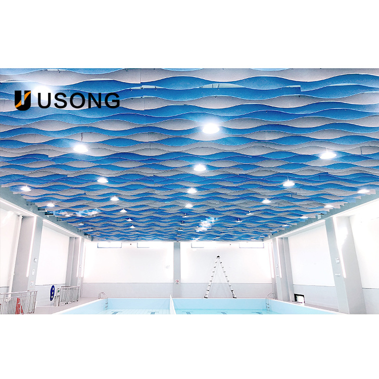 Factory Outlet Rectangle Noise-Canceling False Ceiling Is Used In The Hotel Lobby