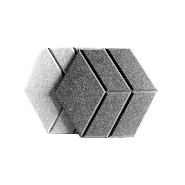 Recording Studio Sound Insulation Lightweight Hexagonal Plate V-slotted Polyester Sound Insulation Pad