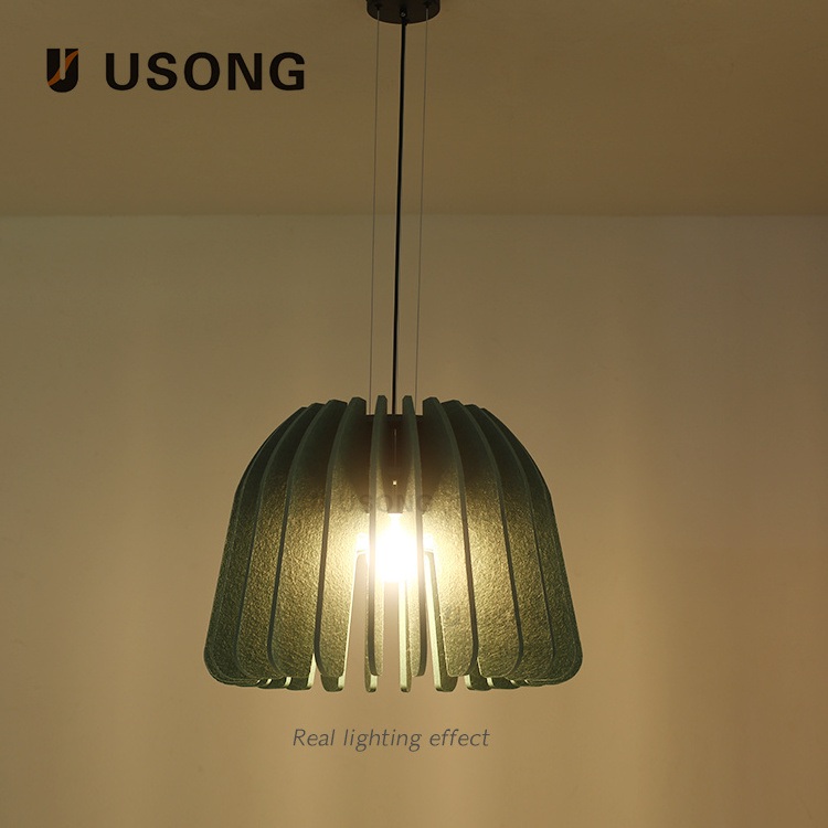 ODM OEM USONG Acoustic Lampshade Latest Design Wamth Office Restaurant  Dining Table Lamp 3C LED Lighting PET Panel Lamp