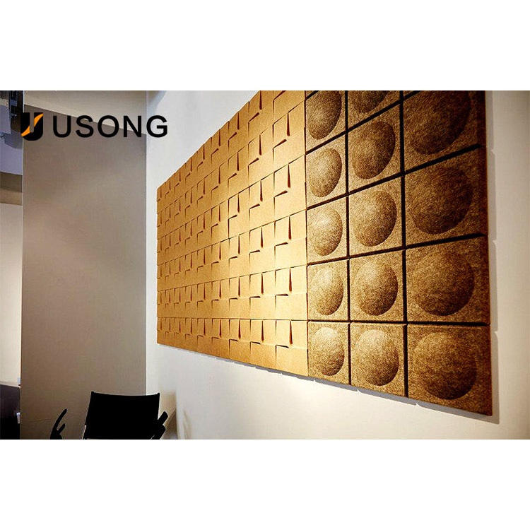 Quality Green Building Materials Modern Polyester Fiber Decoration Wall Panels Round Drum 3D Acoustic Panels