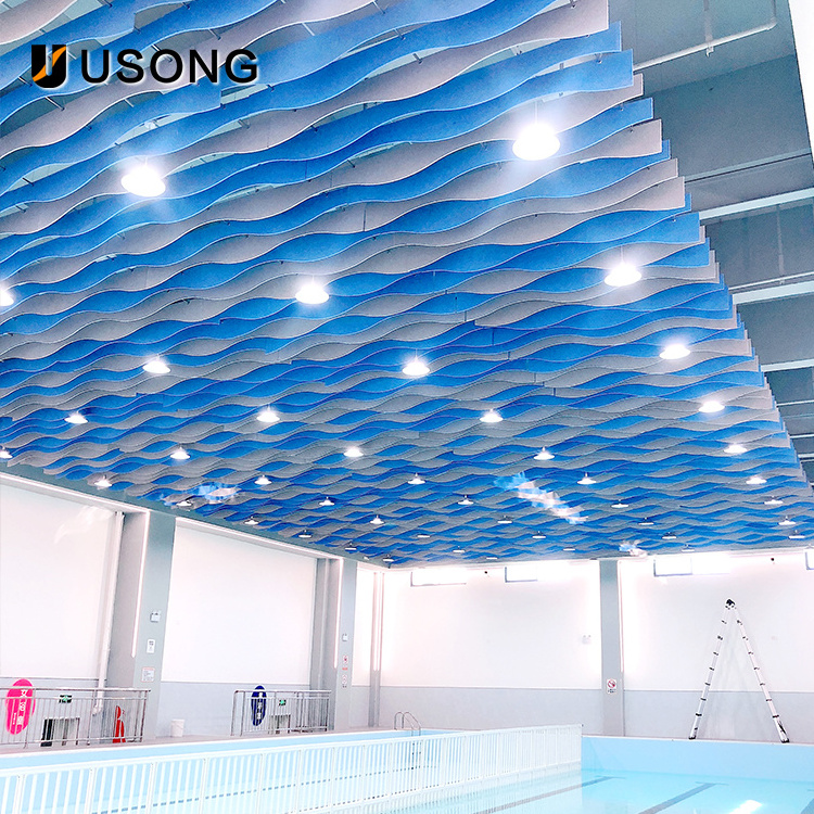 Factory Outlet Rectangle Noise-Canceling False Ceiling Is Used In The Hotel Lobby