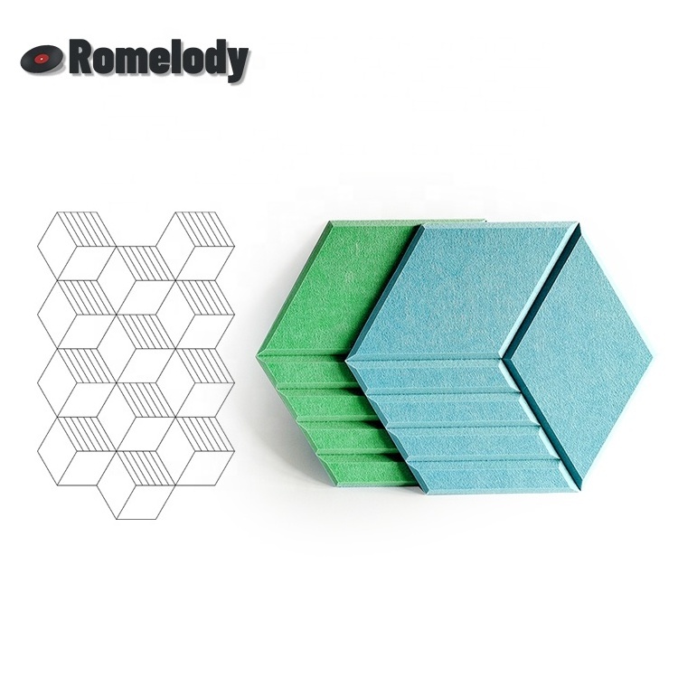 Factory Direct Supply High Quality New Arrival Fabric Hexagon Sound-Absorbing  Acoustic Panels