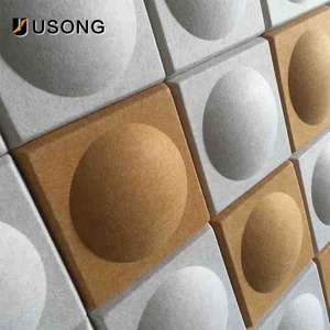 Quality Green Building Materials Modern Polyester Fiber Decoration Wall Panels Round Drum 3D Acoustic Panels