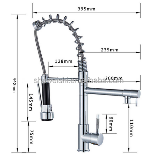 XOLOO Multifunction Rotatable Stretch Home Brass Down Adjustable Telescopic Sink  Kitchen Faucet With Pull Down Sprayer