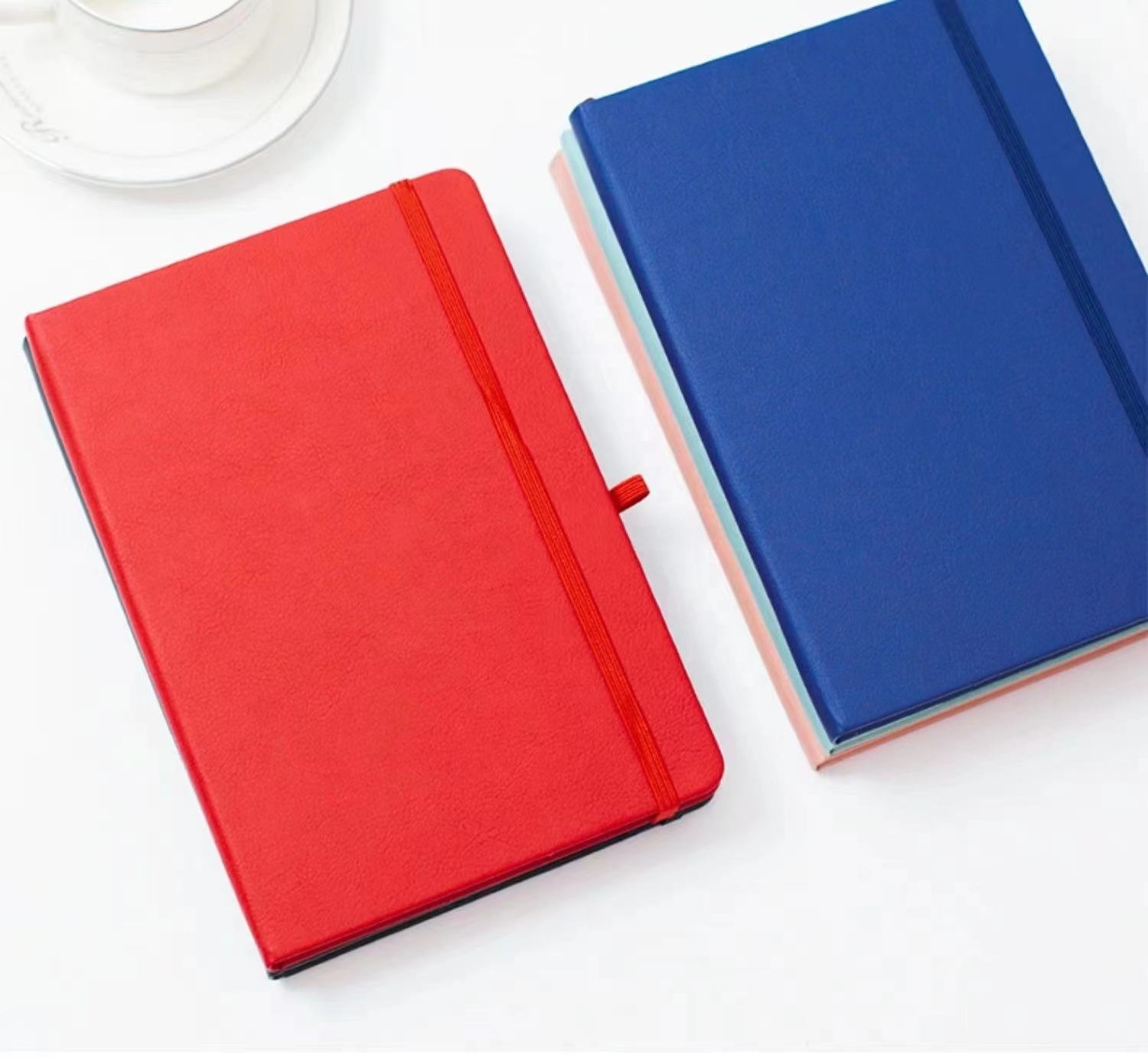 Custom Printing Note Book A5 Soft Cover Customizable Leather Journal Hardcover Lined PU Cover Notebook Elastic band