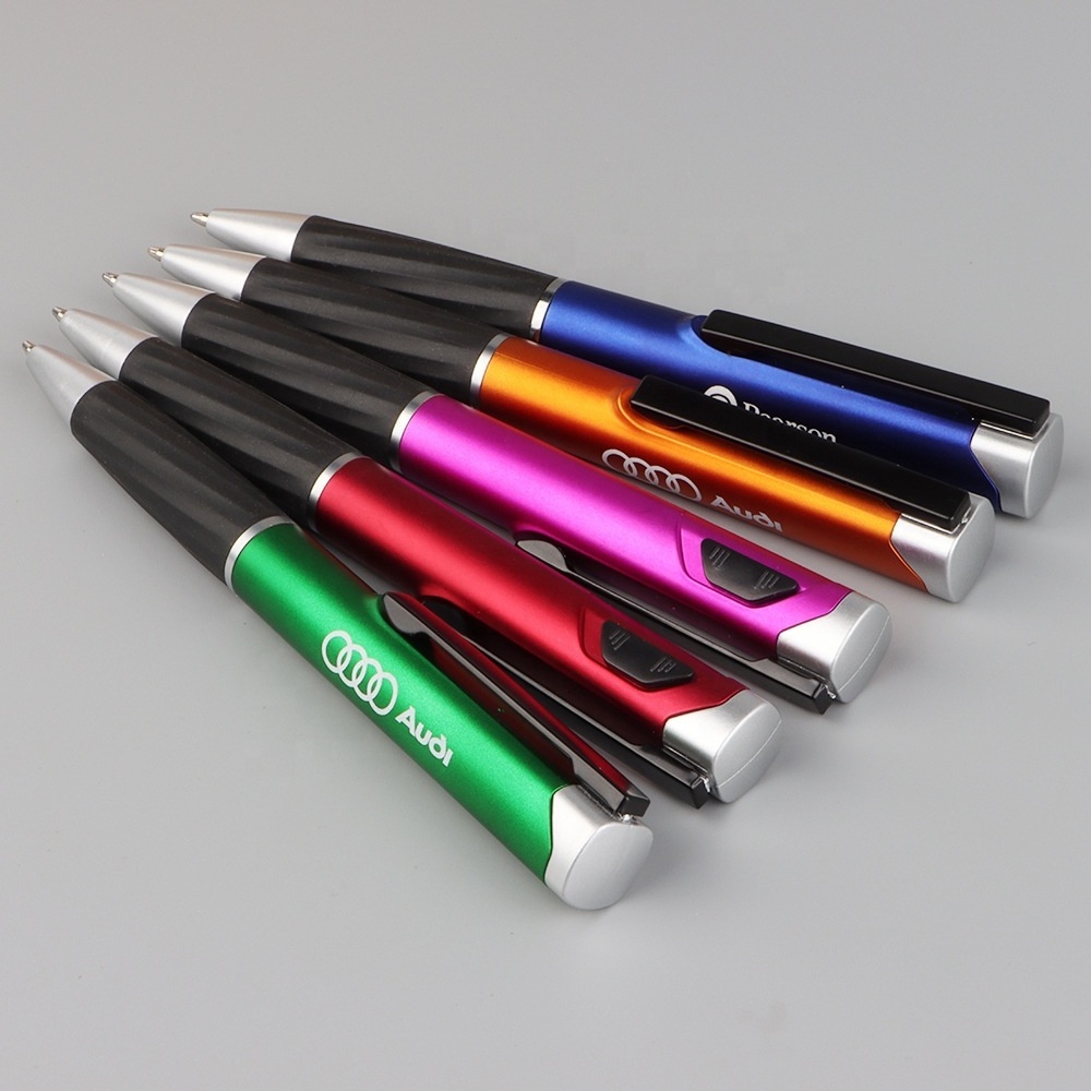 customized Led Laser Light up Ball ballpoint Pen with custom light logo engraved