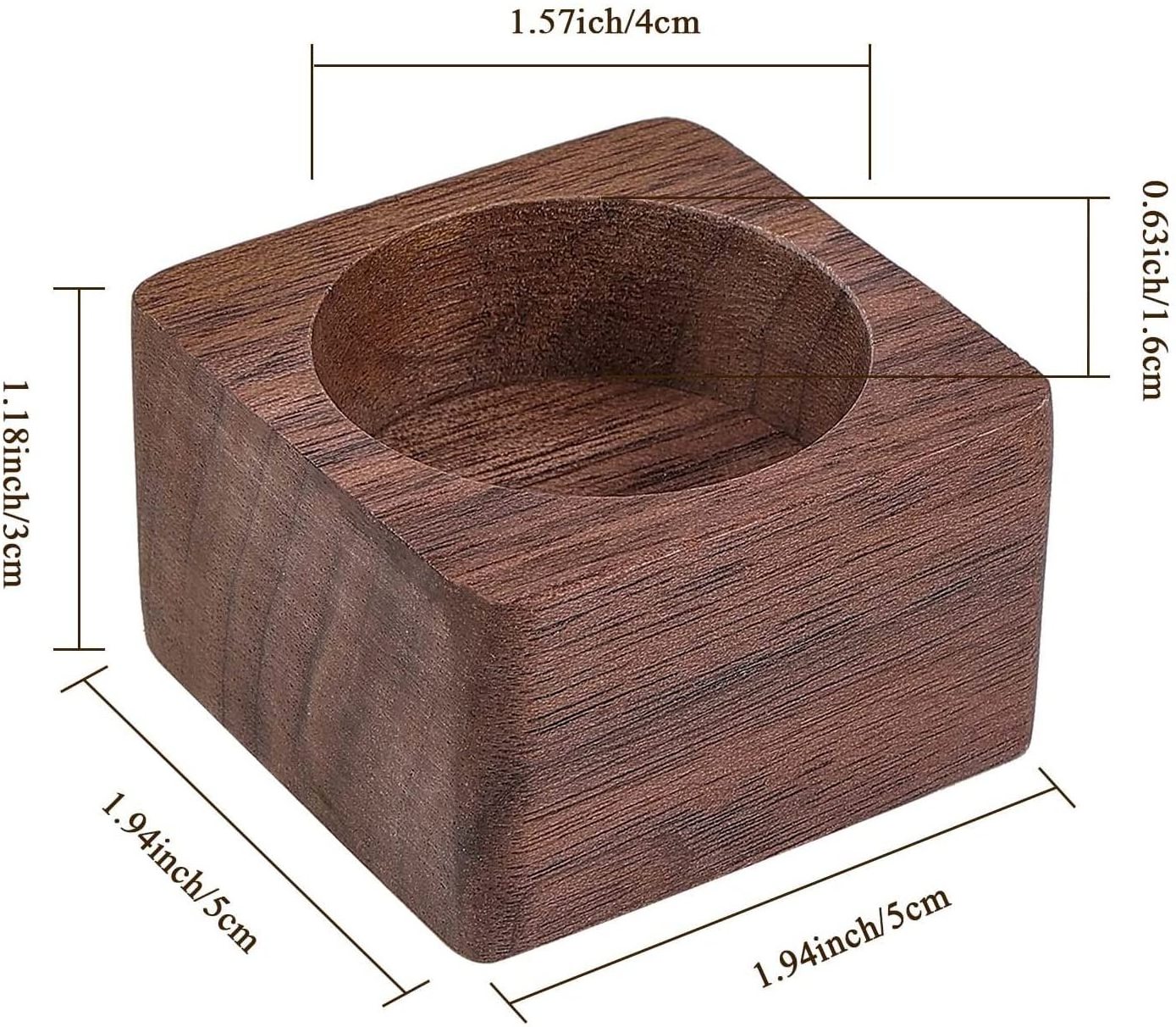 Custom Walnut Natural Wood Wooden Candle Holder for Wedding Tea Party Christmas Home