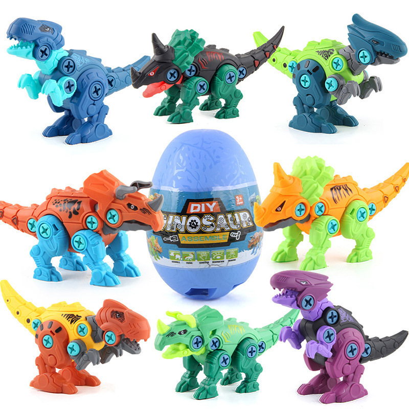 DIY Educational Capsule Egg Pack Tyrannosaurus Modeling Screwdriver Take Apart Building Block Dinosaur Toys Gifts