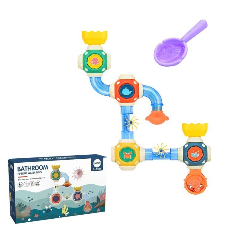 Baby Bath Toys Bathtub DIY Pipes Tubes Bath Time Water Game Spray Swimming Bathroom Toys for Toddlers Kids Gifts Birthday Gift