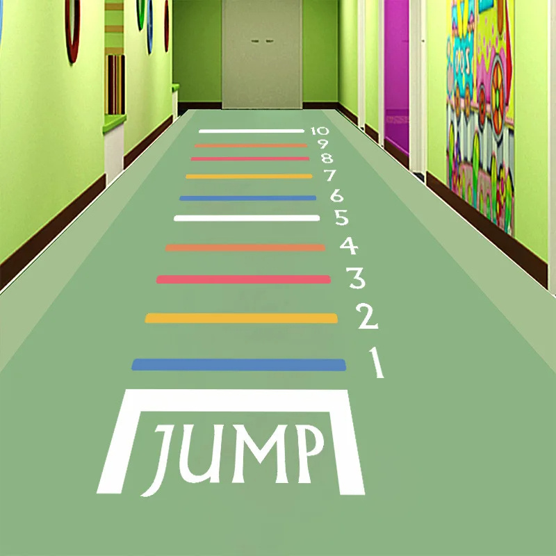 Children Jump Sport Game Number Floor Sticker Home Decor Living Room Playground Decoration Kids Playroom Mural Nursery Decal Art