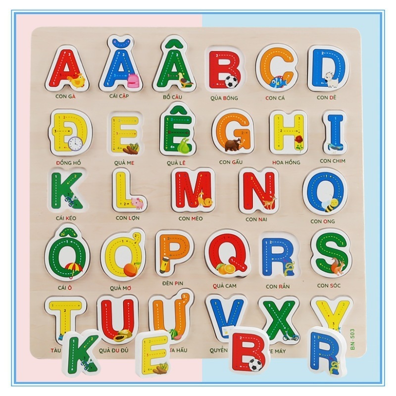 Educational Toys Wooden Alphabet Board Vietnamese Russian Cambodian Arabic Alphabe Board Wooden Puzzles Toys