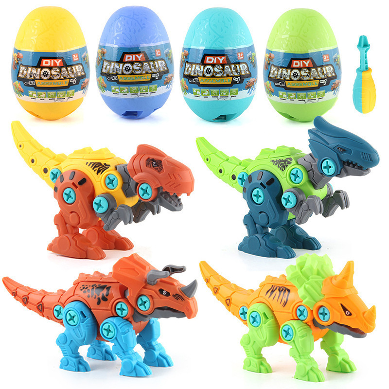 DIY Educational Capsule Egg Pack Tyrannosaurus Modeling Screwdriver Take Apart Building Block Dinosaur Toys Gifts