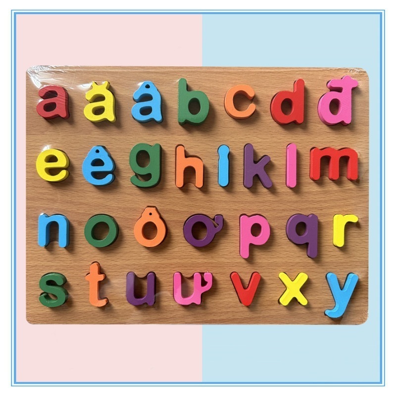 Educational Toys Wooden Alphabet Board Vietnamese Russian Cambodian Arabic Alphabe Board Wooden Puzzles Toys