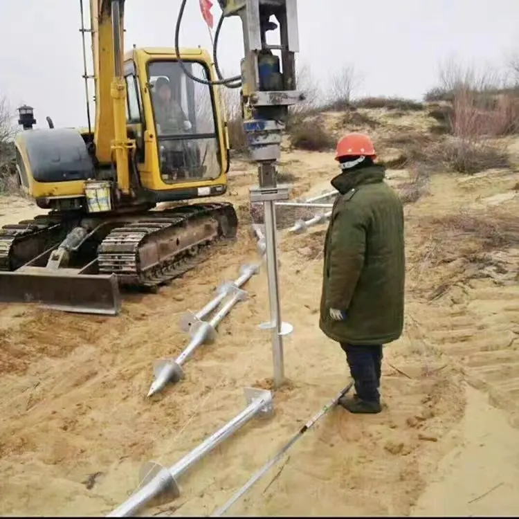 screw anchor bolt solar ground helical screw pile for installing ground screws