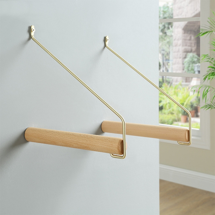 High Cost-Effective Wooden Decorative Brass Wall Mounted Coat Hooks for Bedroom