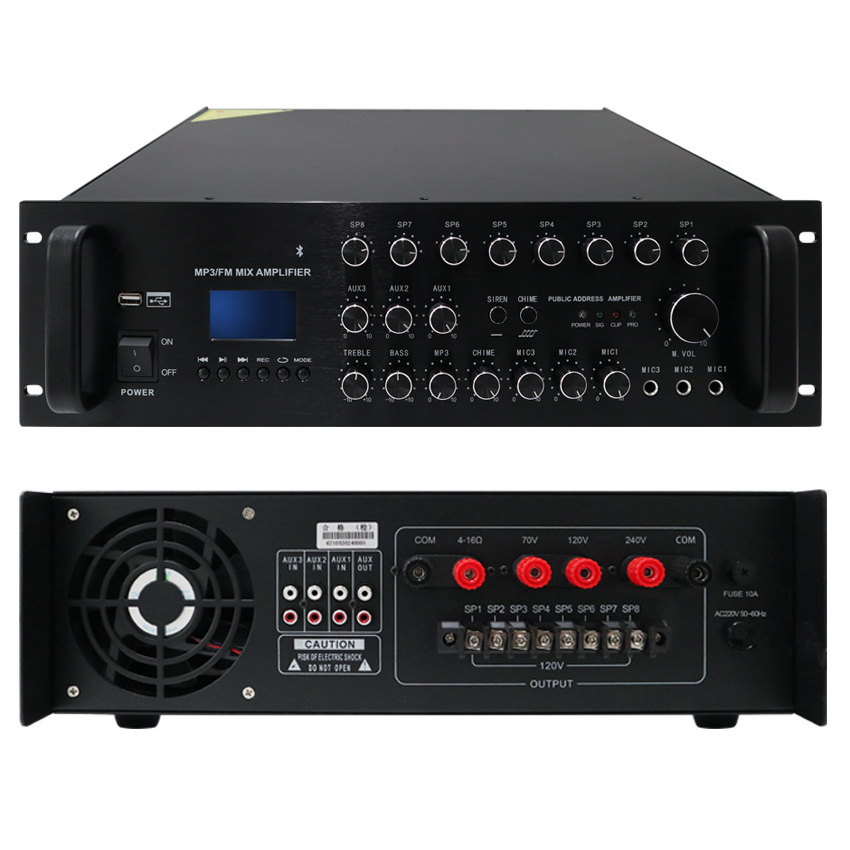 2024 Professional 800W Audio Power Amplifier Mixer New BT USB FM Public Address Receiver & Amplifiers