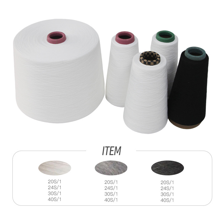 Shuyuan Wholesale 30 Count Core Spun Yarn Raw White 100% Virgin 30/1 30/2 Polyester Ring Spun Yarn For Sock Fabric Knitting