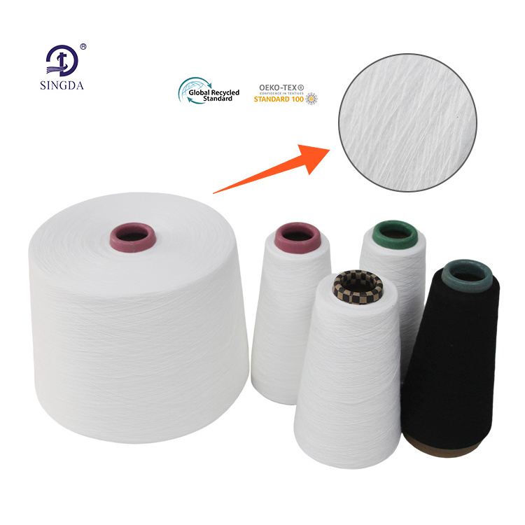 Shuyuan Wholesale 30 Count Core Spun Yarn Raw White 100% Virgin 30/1 30/2 Polyester Ring Spun Yarn For Sock Fabric Knitting