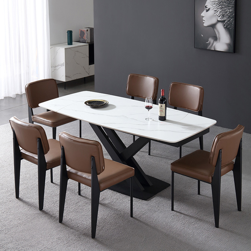 Dining Room Furniture Series Modern Design Rotating Telescopic Rectangular Slab Table Multi-functional Dining Table 