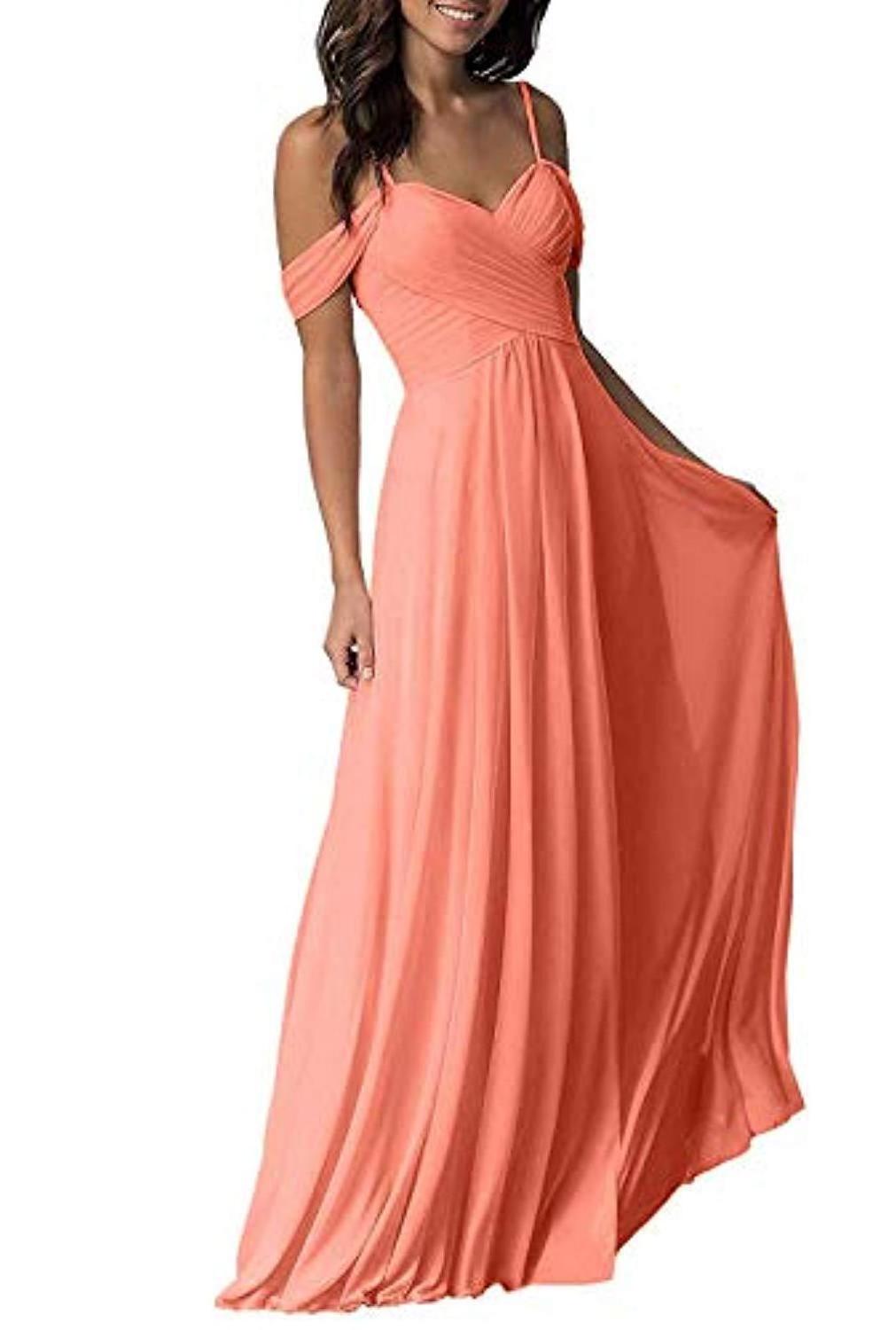 Women's Formal Floral Lace Evening Party Maxi Dress peach bridesmaids dresses