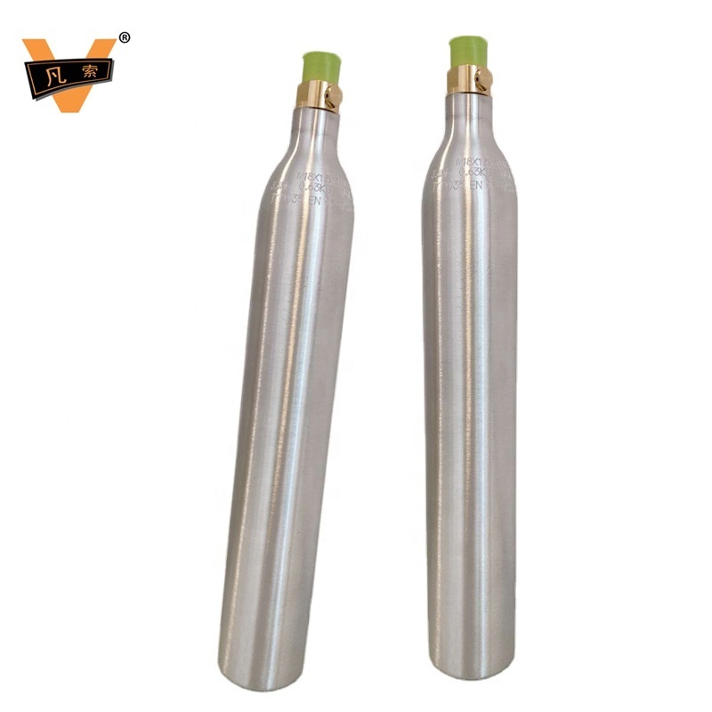 Manufacturer Wholesale Aluminium Soda Making Cylinder C02 Gas 0.6l Soda Cylinders Co2 Cartridge Gas Tank