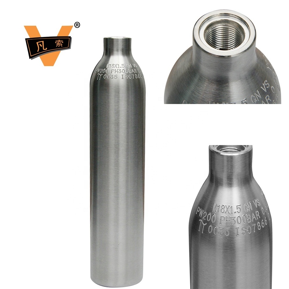 Vessel Factory supply 0.5l empty cooking gas cylinders Co2 Bottle For Soda Machine