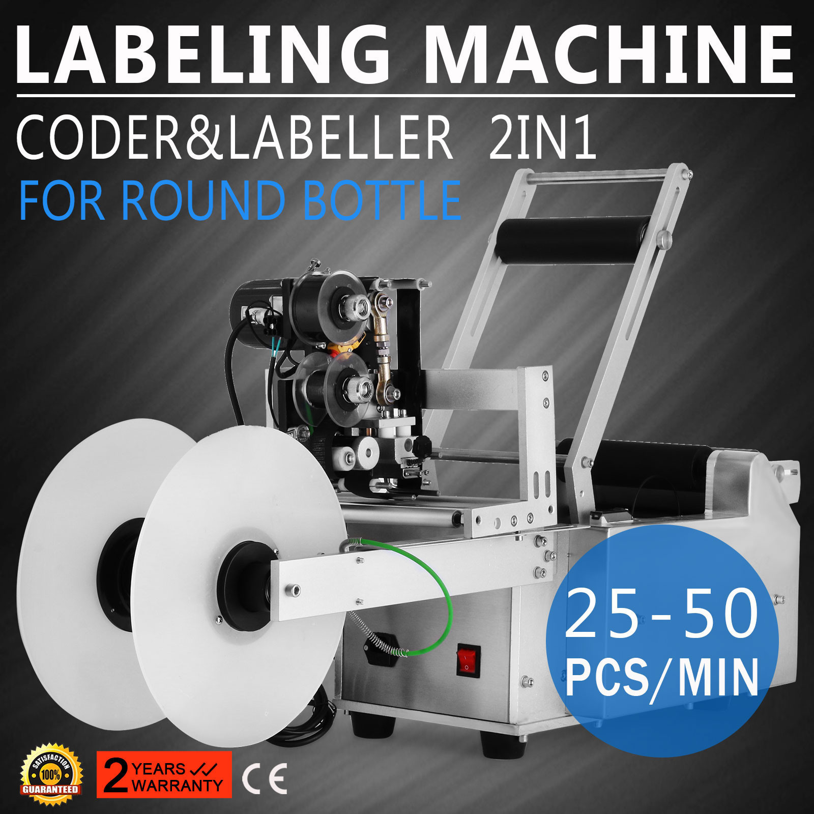 LT-50D Automatic Round Bottle Labeling Machine With Date Code Printer ...