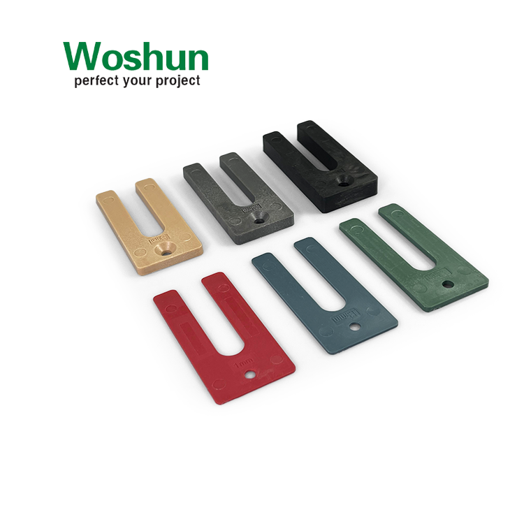 Professional High Quality Plastic Window Packers Manufacturer PVC Horse shoe Shims U-shaped Shim Horseshoe Plastic Flat Shims