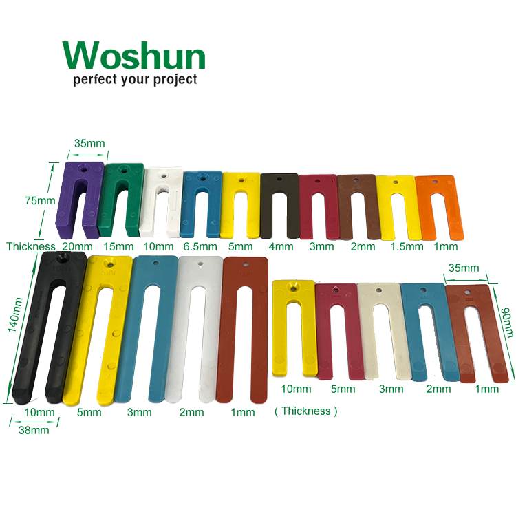 Professional High Quality Plastic Window Packers Manufacturer PVC Horse shoe Shims U-shaped Shim Horseshoe Plastic Flat Shims