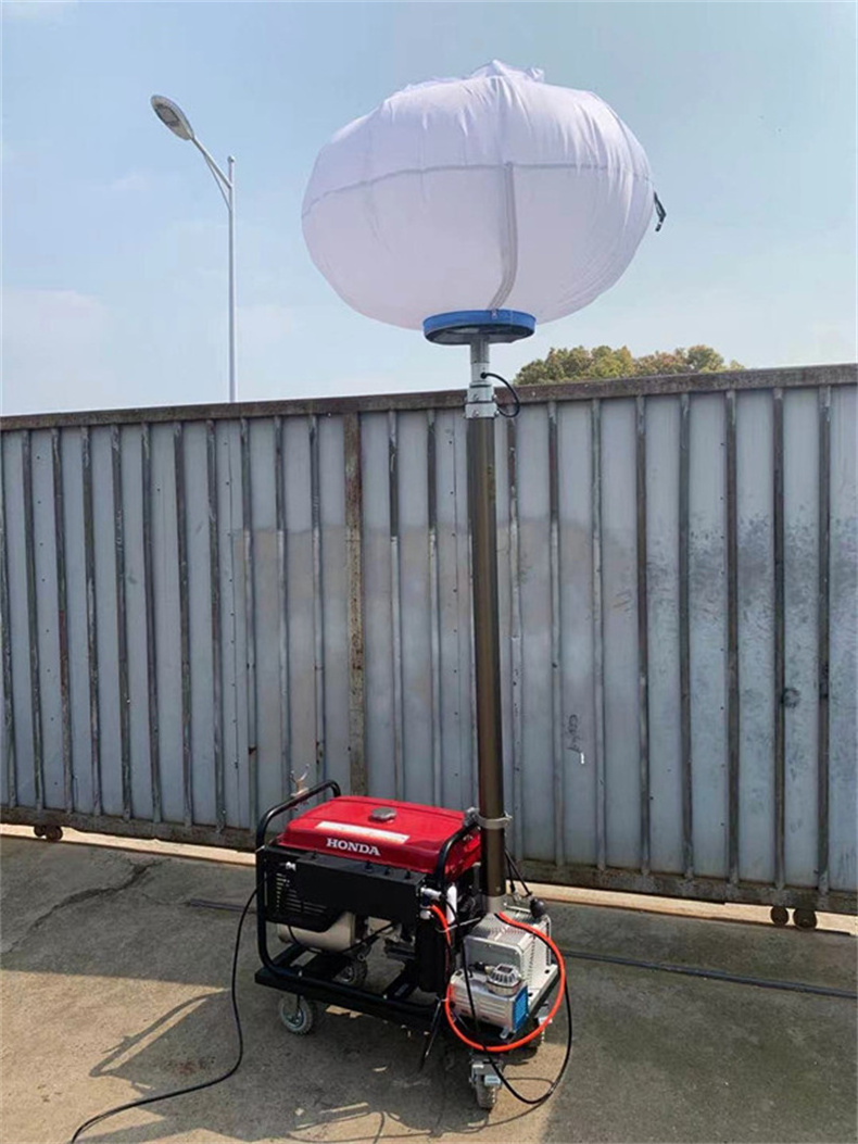 Inflatable mobile light-emitting Moon light towers are portable balloon light towers used in construction projects