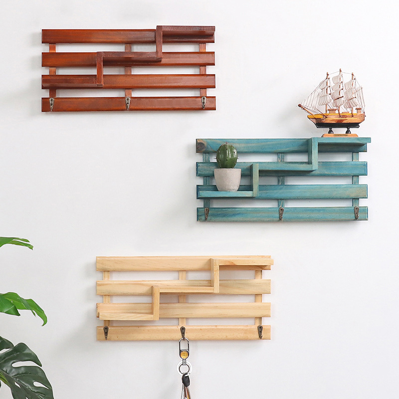 simple design entryway home decorative wooden wall mounted floating wall shelf