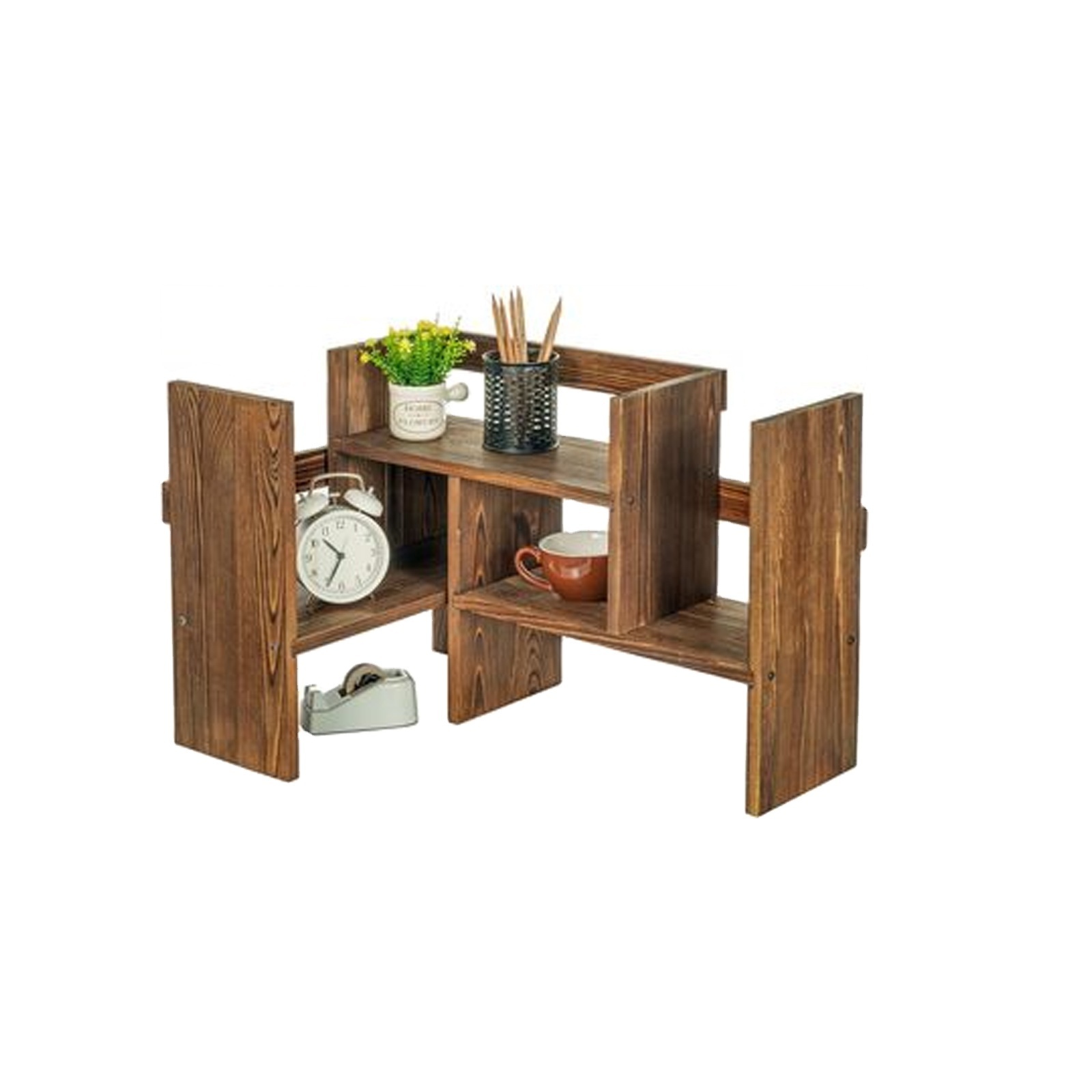 Bamboo Desk Organizer with Drawers, Office Table Top Shelf Desktop ...