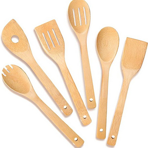 Bamboo Utensil Set Apartment Essentials Wood Spatula Spoon Nonstick Kitchen Utensil Set Premium Quality Set