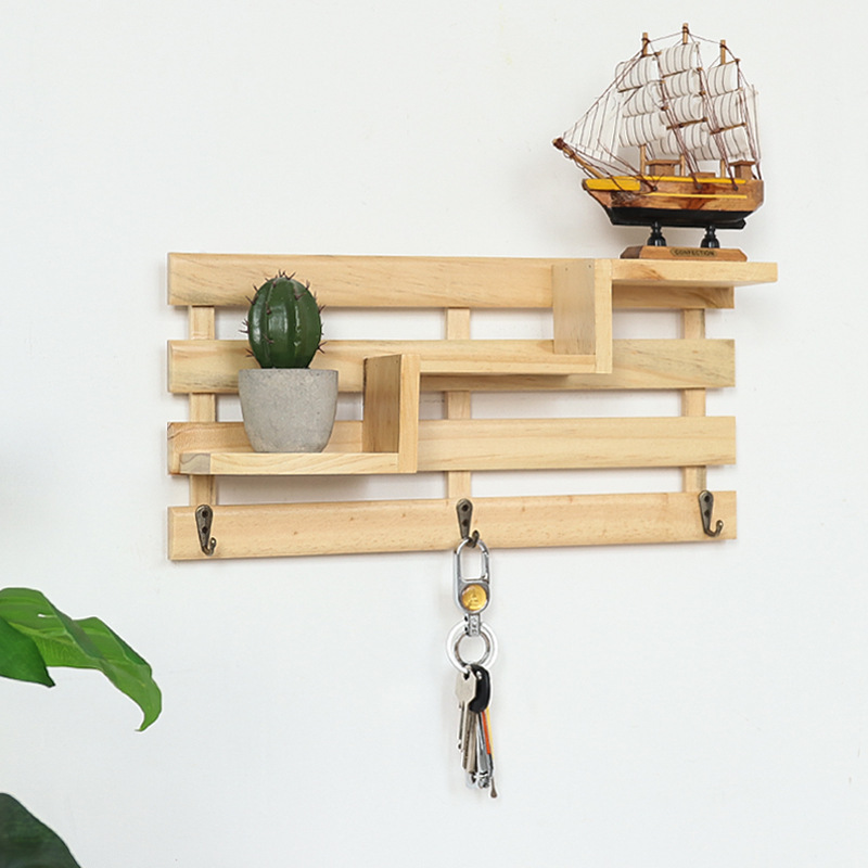 simple design entryway home decorative wooden wall mounted floating wall shelf