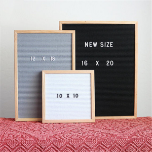 WanuoCraft Customized 10 X 10 12 X 18 16 X 20 Inch Oak Frame Felt Letter Board With 340 Plastic Letters