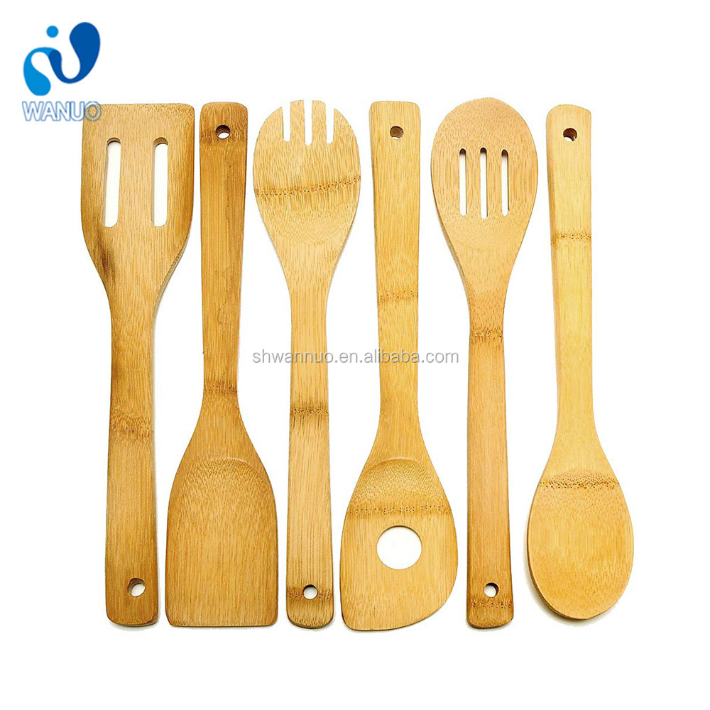 Bamboo Utensil Set Apartment Essentials Wood Spatula Spoon Nonstick Kitchen Utensil Set Premium Quality Set