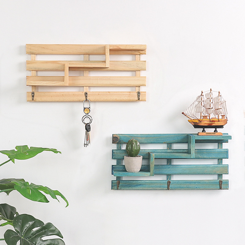 simple design entryway home decorative wooden wall mounted floating wall shelf