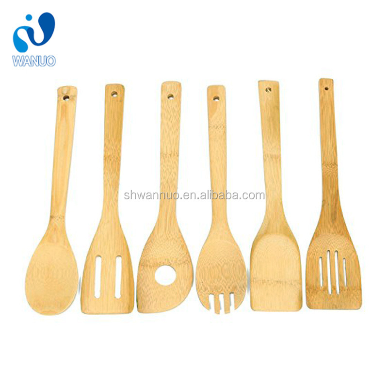 Bamboo Utensil Set Apartment Essentials Wood Spatula Spoon Nonstick Kitchen Utensil Set Premium Quality Set