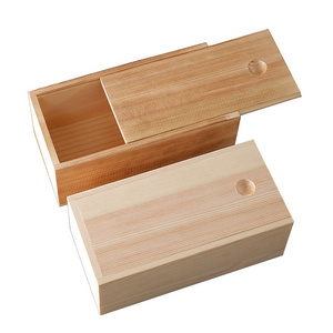 WanuoCraft Custom Natural Wood and Torched Color Sliding Lid Wooden Gift Packing Storage Box