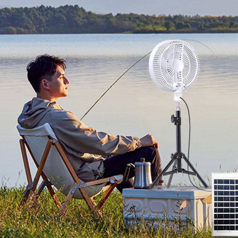 Solar Panel Outdoor Energy Power Portable USB LED Light Camping fan Solar with tripod