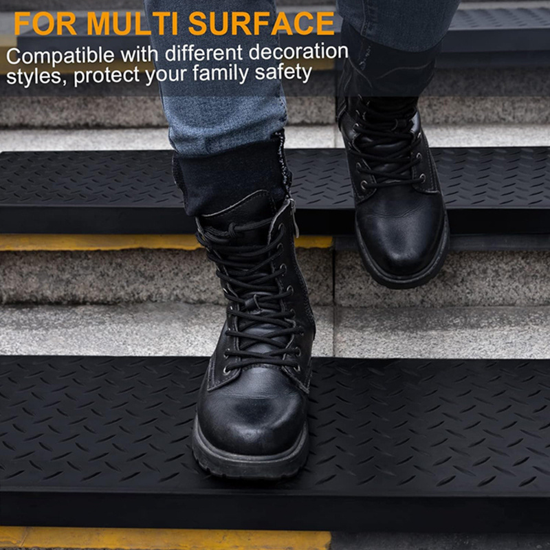 rubber striped stair treads carpet non skid anti slip resistant staircase rug self stick stair mat