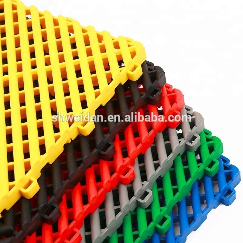 Plastic Flooring Anti Slip Interlocking Drainage Garage Floor Tiles Rubber