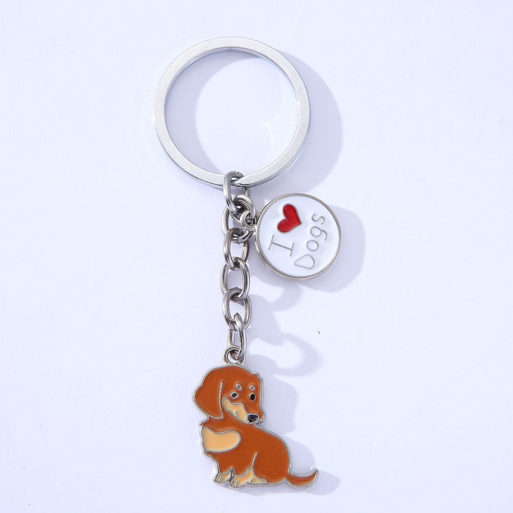 Dachshund key ring cute animal pet Keychain Lovely dog Key Bag Pendant Keychain for Girls Figures Accessories